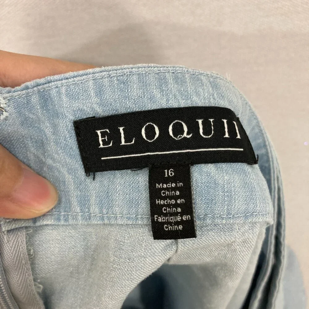 New Eloquii Light Blue Cargo Belted Back‎ Zip Mini Skirt size 16 Festival